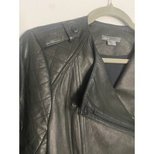 Vince Woman's Fitted 100% Leather Jacket BUTTER SOFT Moto Grunge Y2K Size Large